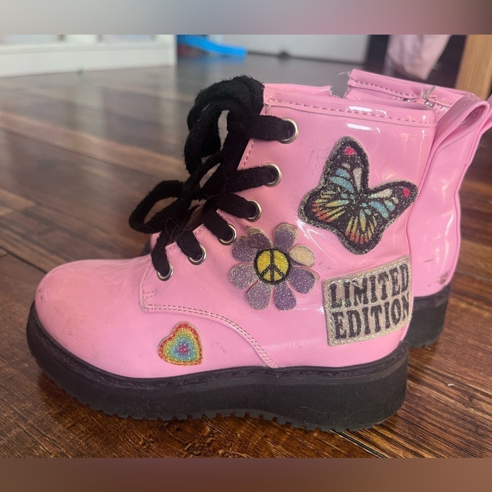 Steve Madden Toddler Combat Boots - Picture 2 of 8